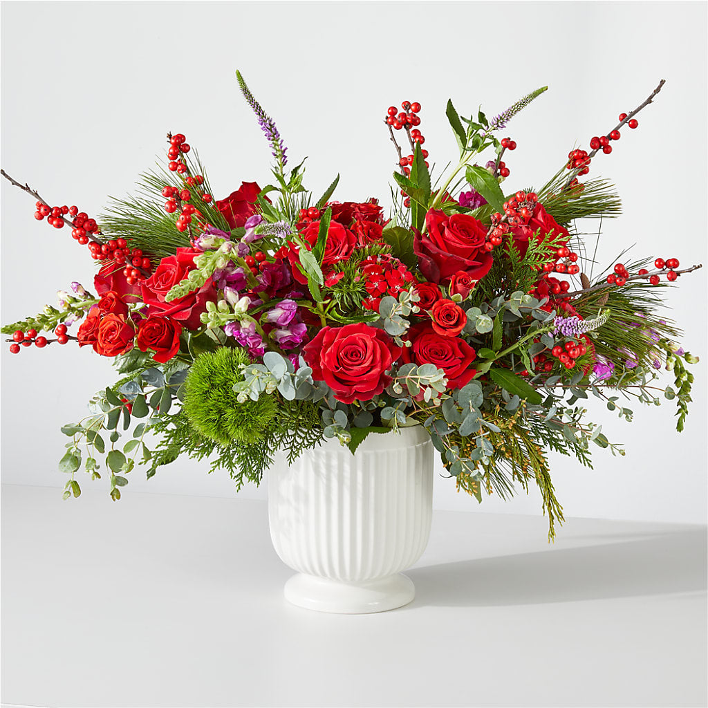 Big Red Bow Bouquet – Sayla Flowers, Los Angeles CA