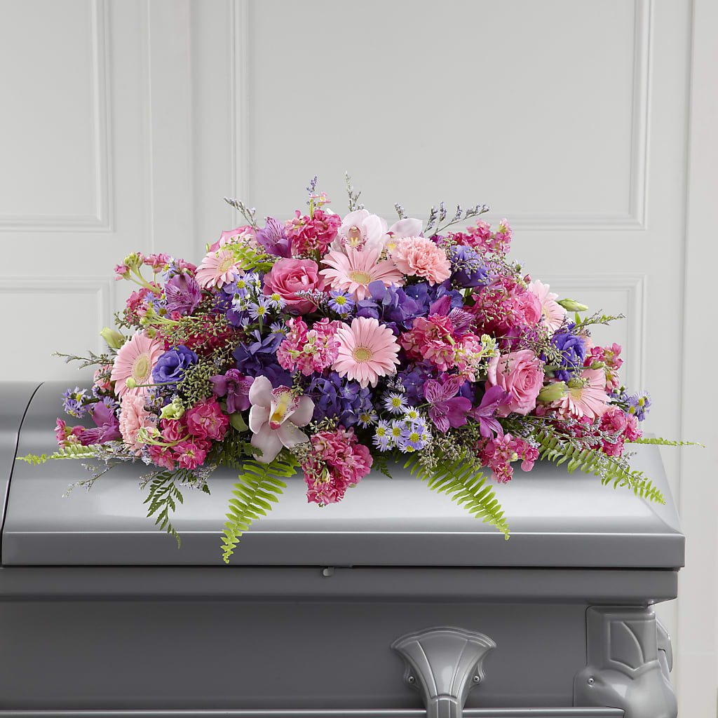 Glorious Garden Casket Spray – Sayla Flowers, Los Angeles CA