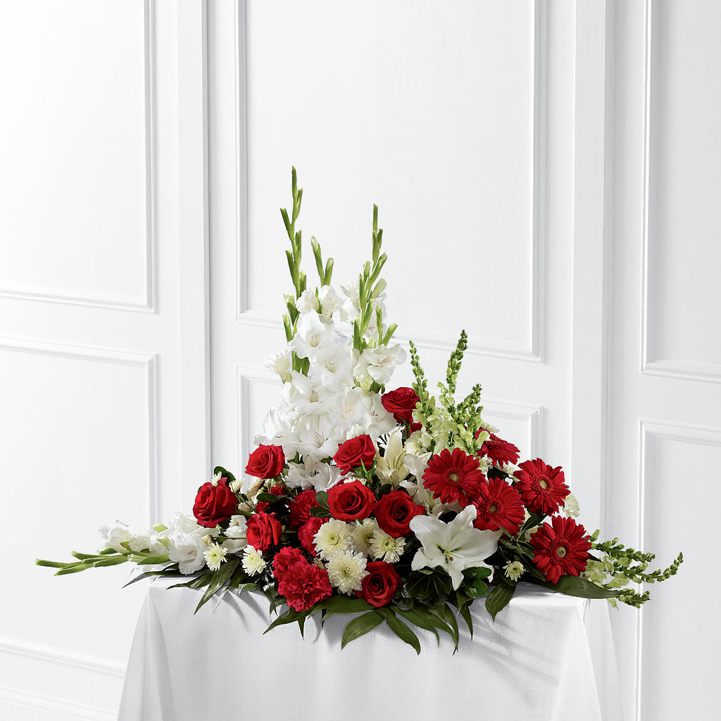 Crimson & White Arrangement – Sayla Flowers, Los Angeles CA