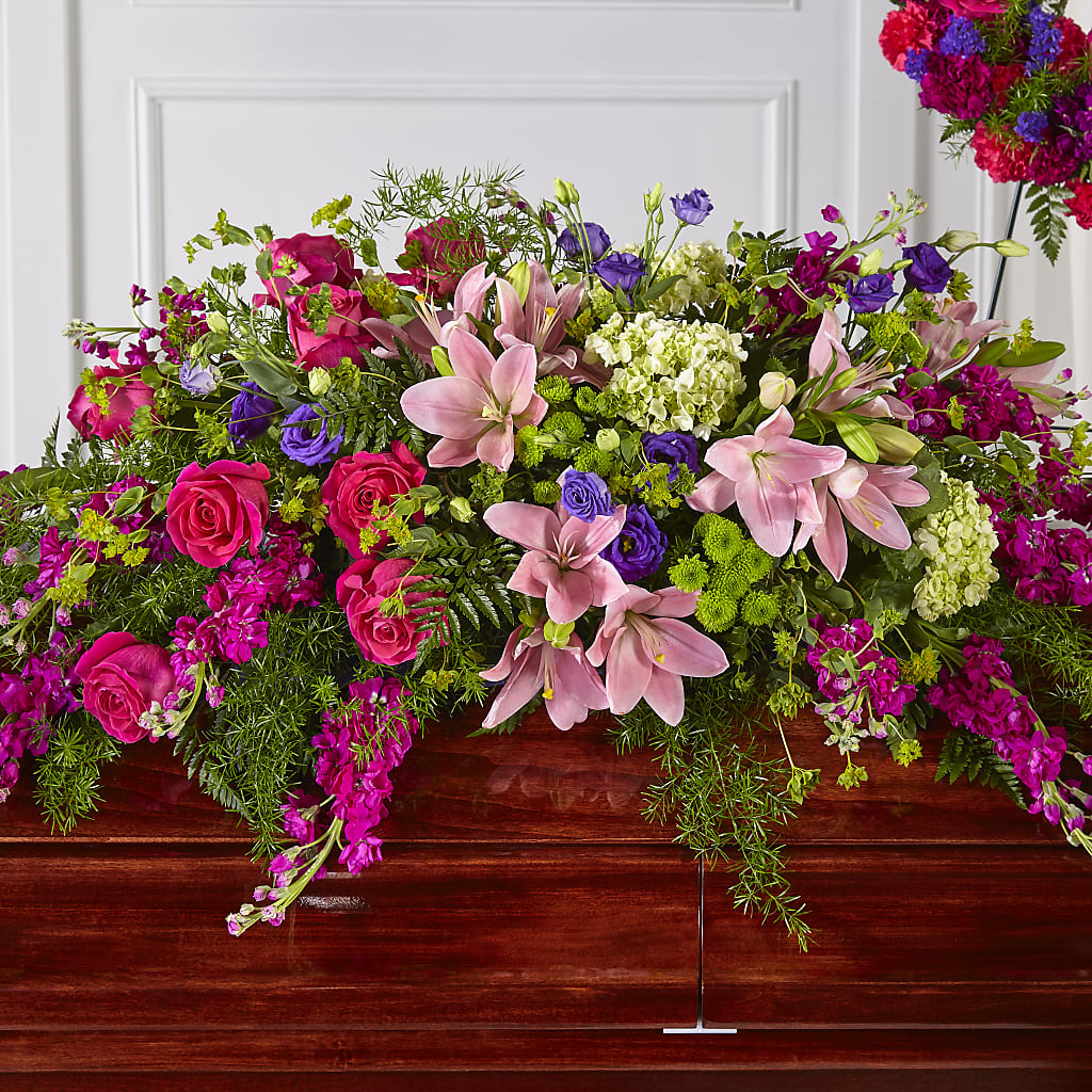 Radiant Tribute Casket Spray – Sayla Flowers, Los Angeles CA