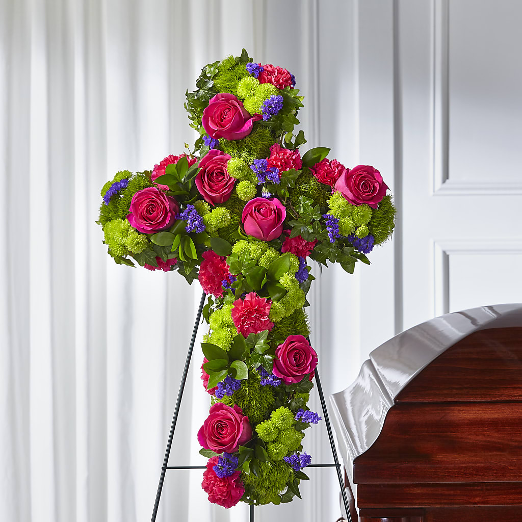 Tribute Rose Floral Cross – Sayla Flowers, Los Angeles CA