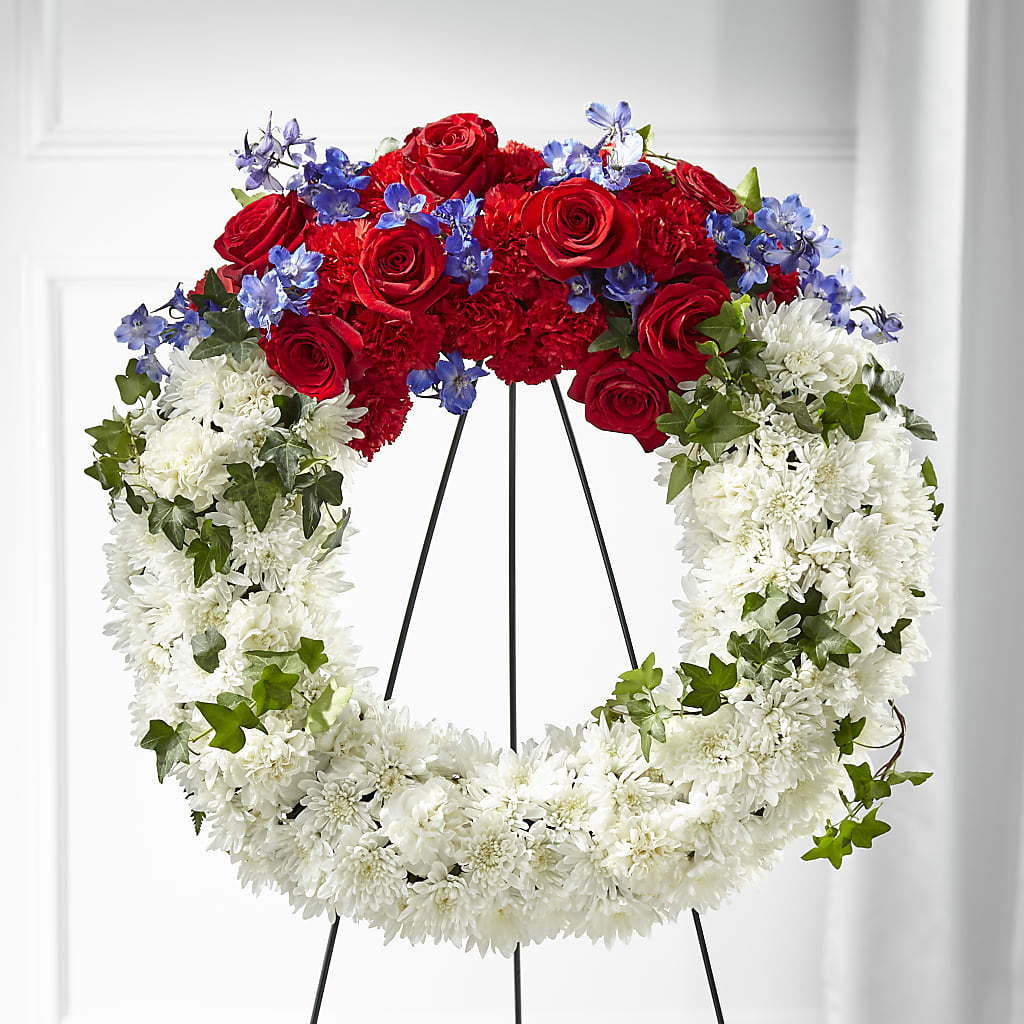 Patriotic Passion Wreath – Sayla Flowers, Los Angeles CA