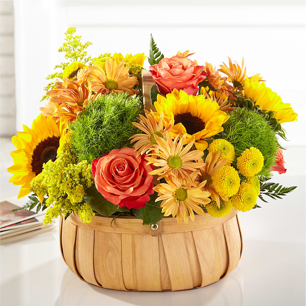 Harvest Sunflower Basket – Sayla Flowers, Los Angeles CA