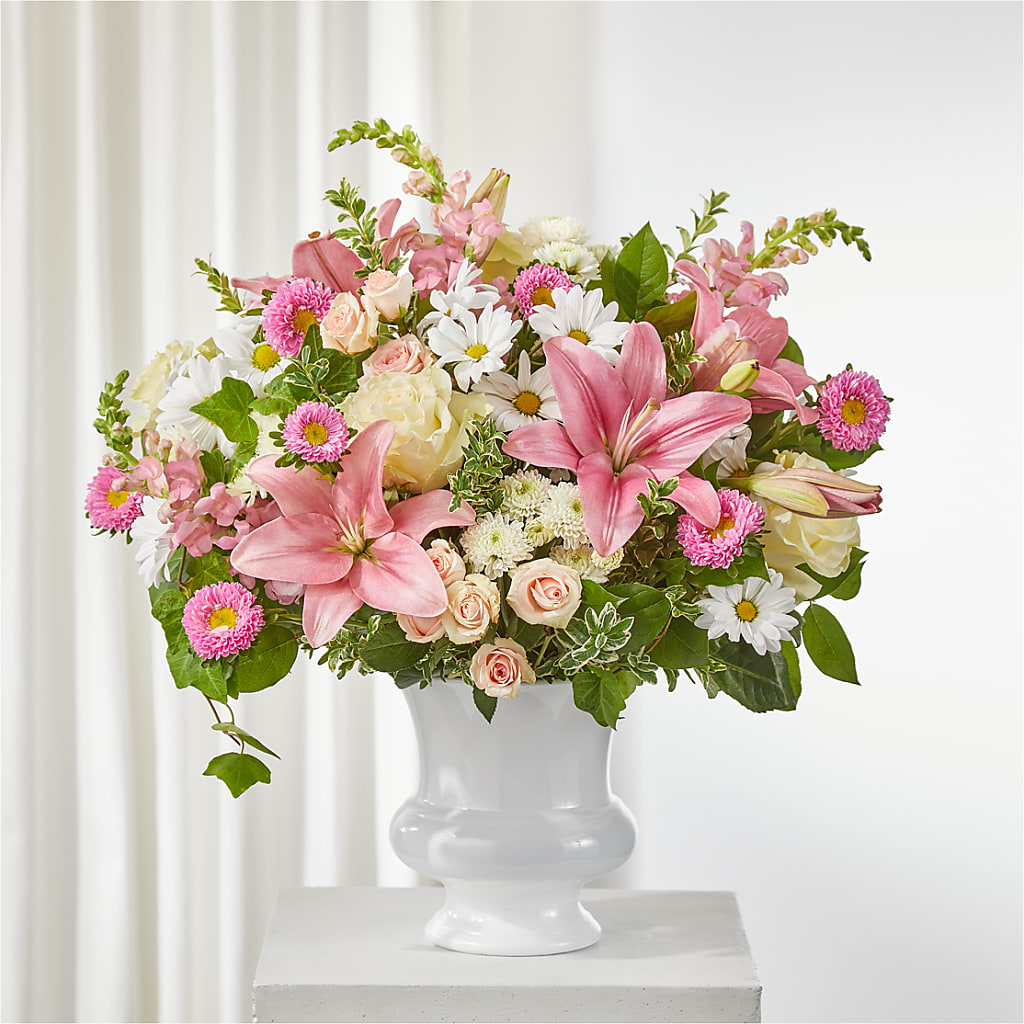 Empathetic Blooms Urn Arrangement – Sayla Flowers, Los Angeles CA