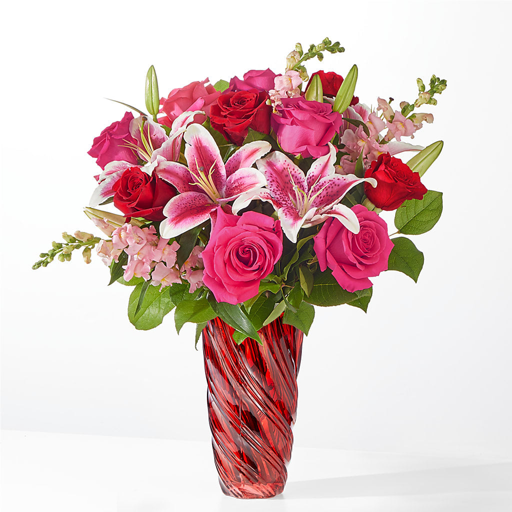 Always You Bouquet with Luxe Swirl Vase – Sayla Flowers, Los Angeles CA