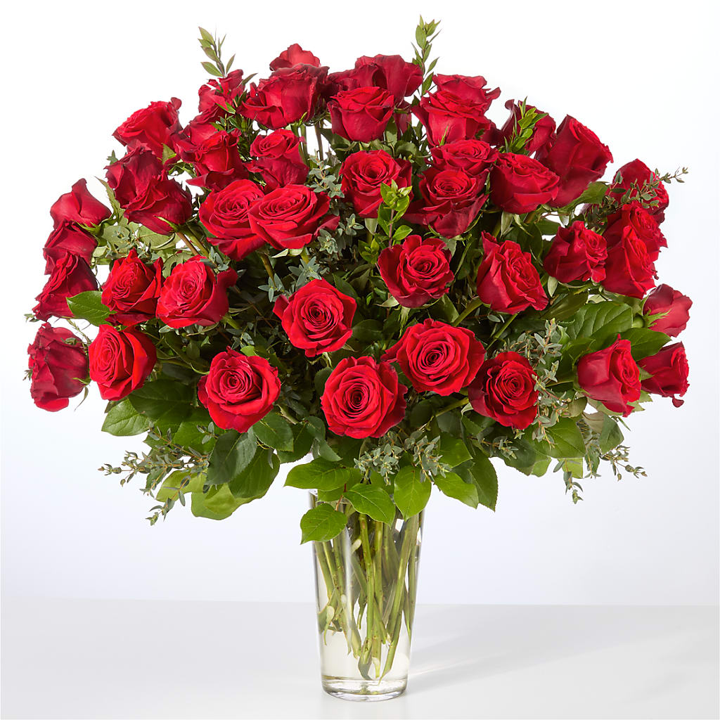 Forever Yours Fifty Stem Red Rose Bouquet – Sayla Flowers, Los Angeles CA