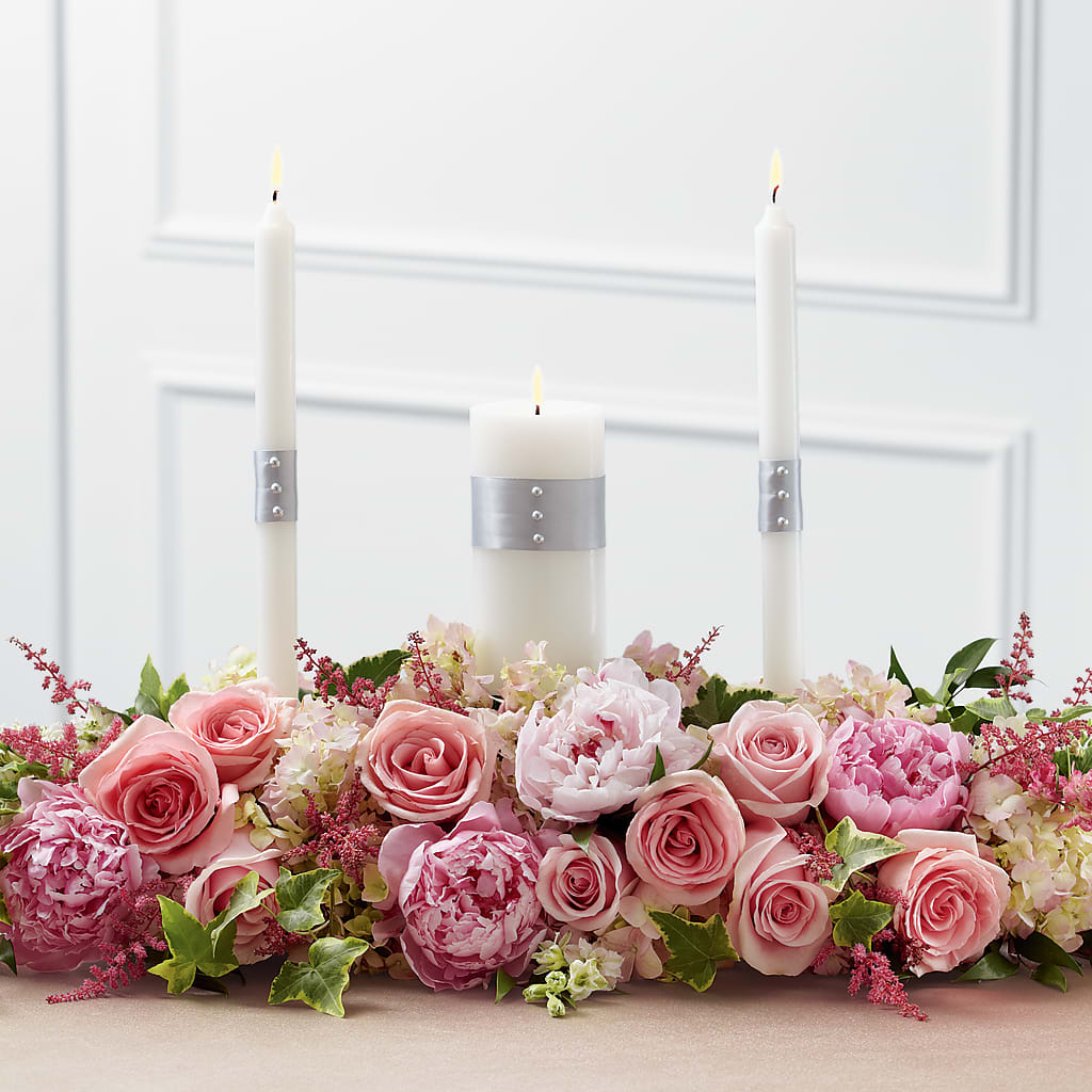 Worldwide Romance Unity Candle Arrangement – Sayla Flowers, Los Angeles CA