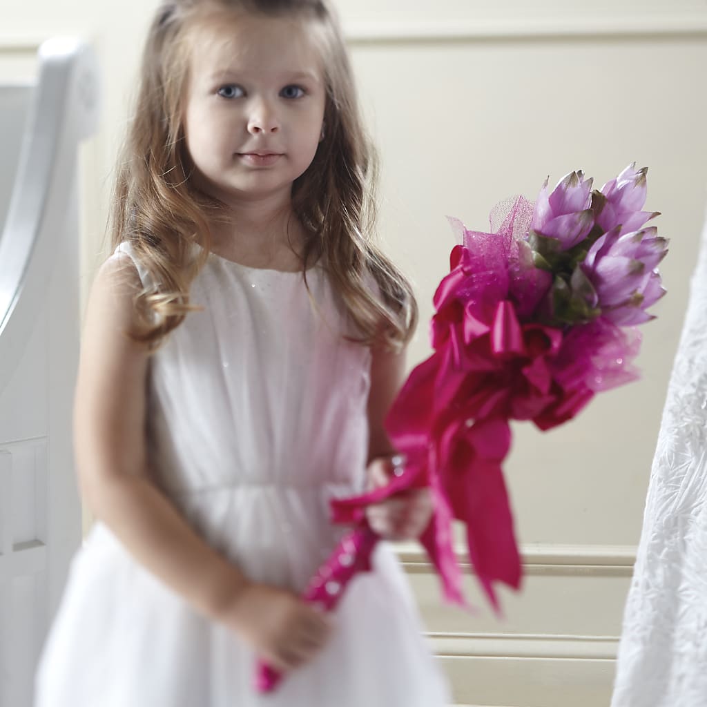Sparkle Pink Flower Girl Bouquet – Sayla Flowers, Los Angeles CA