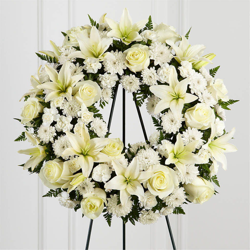 Treasured Tribute Wreath –  Sayla Flowers, Los Angeles CA