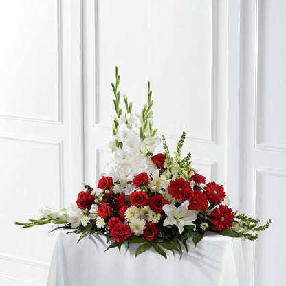 Crimson & White Arrangement –  Sayla Flowers, Los Angeles CA