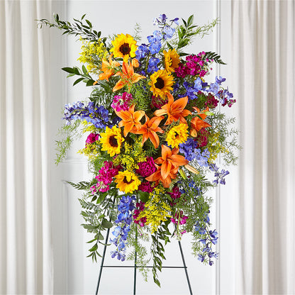 Sunlit Memories Standing Spray (Standard) –  Sayla Flowers, Los Angeles CA