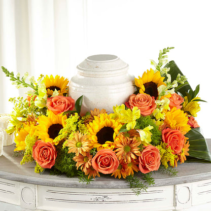 Faithful Sunflower Cremation Adornment –  Sayla Flowers, Los Angeles CA