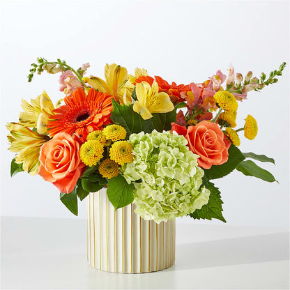 Autumn Sunshine Bouquet with Ivory Vase –  Sayla Flowers, Los Angeles CA