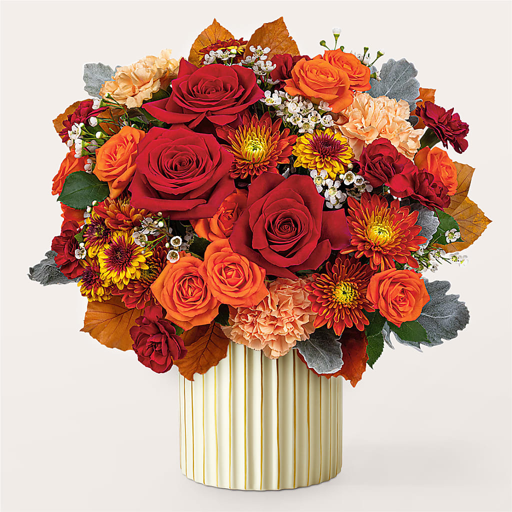Merlot Bouquet with Ivory Vase –  Sayla Flowers, Los Angeles CA