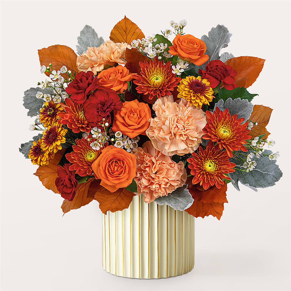 Merlot Bouquet with Ivory Vase –  Sayla Flowers, Los Angeles CA