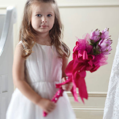 Sparkle Pink Flower Girl Bouquet –  Sayla Flowers, Los Angeles CA
