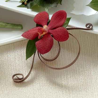 Red Mokara Boutonniere –  Sayla Flowers, Los Angeles CA