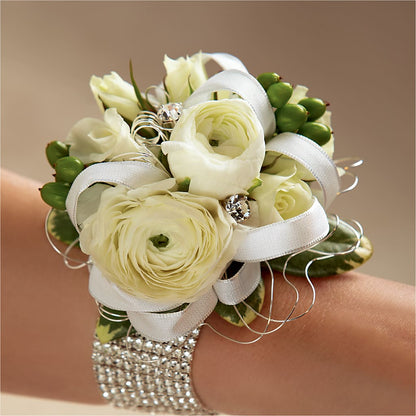 White Wedding Corsage –  Sayla Flowers, Los Angeles CA
